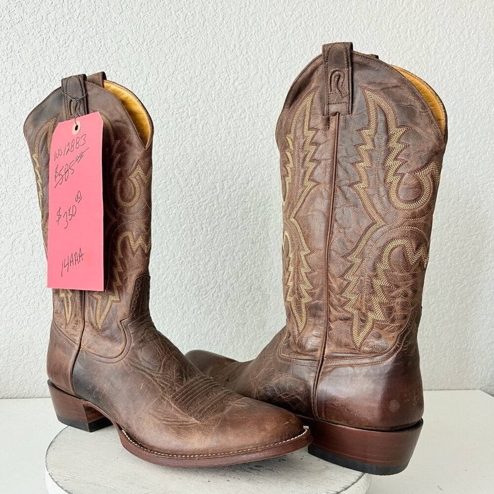 Rod Patrick Mens Cowboy Boots 14AAA Perro Loco Brown Leather Western Round Toe